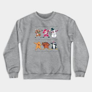 Dabbing Holiday Characters | Santa Rudolph Frosty Christmas Crewneck Sweatshirt